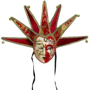 Luxylei Venetiaans maskerademasker, volgelaatsmasker, nar masker, carnavalskostuum, cosplay, verkleedaccessoire voor optredens, feestjes