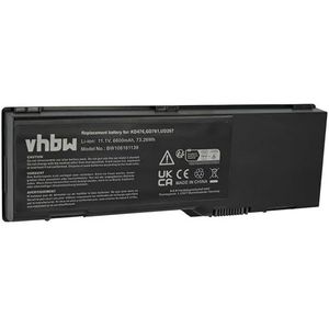 `HOOGWAARDIGE ACCU 11.1V 6600mAh geschikt voor DELL Inspiron: 1501 / E1501 / E1505 / E1705 / 6000 / 9200 / 9300 / 9400 / XPS M1710 / XPS M170 / XPS Gen 2 Dell Latitude: 13. 1L Dell Precision: M90
