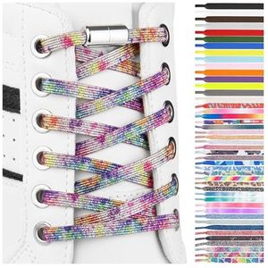 SULPO Elastische rubberen veters zonder strikken, plat, met draaisluiting, One size