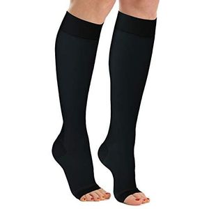 RelaxSan Antiembolism M0350A (1 Paar - Zwart, XL) Open-teen anti-embolie kniekousen - K1-18-23 mmHg