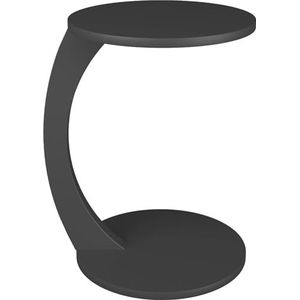 Tubibu Kleine bijzettafel, ronde tafel als legplank voor bank en bank met wieltjes, roltafel, opbergtafel, rond tafelblad (C-vorm, grijs)