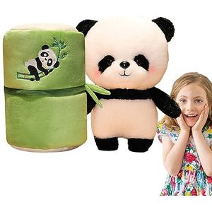Gevulde Panda Pluche | Creatieve met katoen gevulde panda knuffels,Knuffelbaar panda-speelgoed Niet-vervagende realistische knuffelige pluche panda-speelgoed Multifunctionele reuzenpandapop Hirara