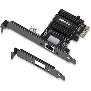 NICGIGA 2.5G Base-T PCIe-netwerkadapter, Realtek RTL8125B 2,5 Gbps/1 Gbps/100 Mbps PCI Express Gigabit-netwerkkaart converteren naar Ethernet RJ45 LAN-poort voor gaming/kantoor, ondersteuning