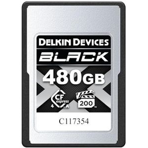 Delkin Devices 480 GB zwarte CFexpress Type A-geheugenkaart - tot 1830 MB/s lezen, 1710 MB/s schrijfsnelheden voor 8K, 6K en 4K video, VPG200