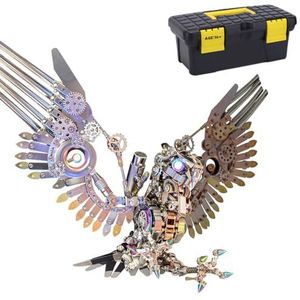 BLOKZ 3D metalen puzzelset voor volwassenen, Steampunk Gyrfalcon Eagle 3D metalen puzzel modelset, mechanische dier puzzel metalen montage, creatieve collectie kunstornament (1800+ stuks)