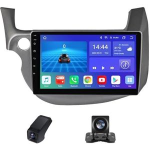 Android autoradio 2 Din geldt voor Honda Jazz 2 GG 2008-2014 Fit 2 GE 2007-2014 met Draadloze Carplay Android Auto GPS 10 inch met Bluetooth+Achteruitrijcamera/Stuurwielbediening(B,X1)