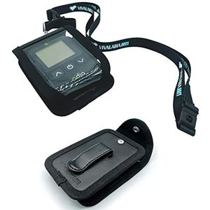 SEWAS Diabetic Care, tas met nekhouder om te hangen geschikt voor de Adia bloedsuikermeter, schoudertas met riemclip en kijkvenster incl. schouderband