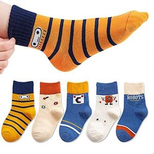 Chiatai 5 Pack Kids Winter Sokken Super Dikke Zachte Winter Warm Katoen Peuters Jongens Meisjes Kind Peuter Grip Sokken