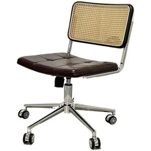 Bureaustoel Baasstoel, Ergonomische Bureaustoel, Optillen En Roteren, Computerstoel, Armleuning, Thuis Leren Rotan Stoel Ergonomische Bureaustoel(Black,B)