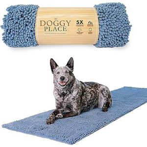 My Doggy Place - Microfiber deurmat - zachte en pluche huisdier mat voor elke kamer van het huis - vuil en water absorberende mat - wasmachine & droger veilige anti-slip mat - vervaagd denim hal loper