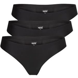 Yenita - Invisible - String - Zwart - Set van 3 - Naadloos van Microvezel