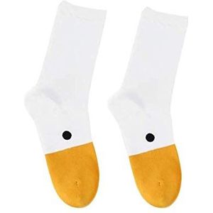 Hozora Untitled Goose Game Socks Grappig Dier Unisex Casual Katoen Nieuwigheid Goose Head Sokken, Wit, Eén maat