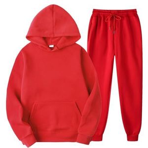 KERLI Trapstar Joggingpak voor heren, 2-delige joggingset, uniseks, hoodie en broek, kleur: rood B, maat: S