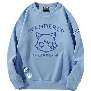 doyouwantmore Unisex Sweatshirt Anime Genshin Impact Wanderer Crewneck Sweatshirts Womens Scaramouche Lange Mouw Trui Ronde hals Mode Trui Tops voor Volwassen Jeugd, #7, M