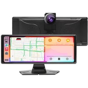 Achtercamera 10,26"" CarPlay Android Auto Autoradio Dashcam ADAS Touchscreen DVR's Navigatie Dashboard Videorecorder Met AUX(Monitor With Cam)