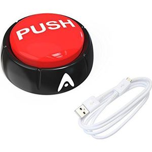 Senfine USB Sound Button - vrij speelbare Buzzer voor plezier op kantoor - van bullshit tot panic is alles mogelijk