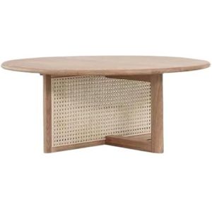 Moderne Woonkamertafel Scandinavische Rotan Massief Houten Salontafel, Eenvoudige Woonkamer, Studeerkamer, Klein Appartement, Lage Tafel, Ronde Grenen Tafel Koffietafel(XS)