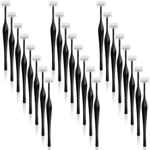 CustomyLife 24 Pack Wenkbrauw Trimmer Scheermes, Roestvrij Staal Gezicht Scheerapparaat Eye Brow Shapers Zwarte Precisie Gezichtshaar Verwijdering Tool voor Make-up Vrouwen Mannen