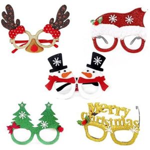 BOSREROY Feestelijke brillen met vakantiethema - 5-pack geassorteerde schattige en grappige plastic kerstbrilmonturen met sneeuwpop en rendierontwerpen
