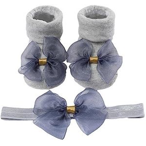 Meisje Sokken & Hoofdband Set,Meisje Haarelastiekjes Hoofdband Sokken Set - Meisje elastische haarband hoofdtooi, baby cadeauset voor pasgeboren kinderen verjaardagsfeestje