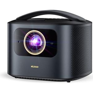 NexiGo TriVision Ultra, 4K Tri-LED-Laser Draagbare Projector, 2600 Lumen, Geen Laserspetters, Geen Oogvermoeidheid, Dolby Vision, HDR10+, Achtertuin/Home Theater met 3D, 30W DTS Virtual:X