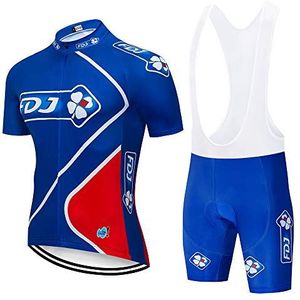 DEHIWI MTB Kleding voor Mannen Wielertruien & Shorts Set met Gel Gewatteerde Zomer Ademend Cycle Jersey Heren
