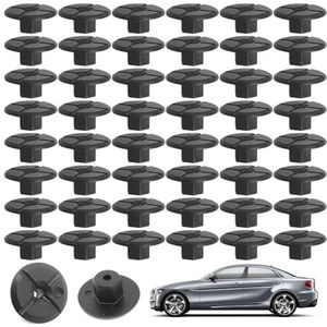 Wzhtuzi 50 stuks kunststof moeren, zwarte wielhuisbescherming, bekleding bevestigingsclips, kunststof moer, bevestigingsclips voor wielkastschaal, bevestigingsclip