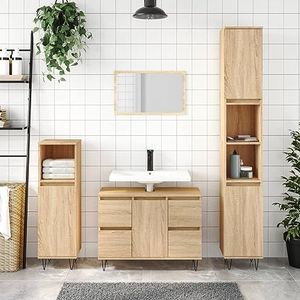 DIGBYS Badkamerkast Sonoma Eiken 80x33x60 cm Engineered Wood