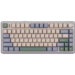 QPSJXN 75% compact mechanisch toetsenbord, 80 graden hot-swap-afdichting, Bluetooth 5.0, 2,4 g, draadloos bedraad met PBT-toetsenbord voor en Windows naar en (groen)
