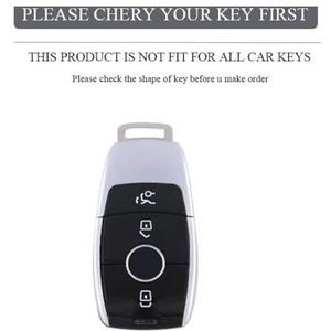 Sleutelbehuizing houder Metalen Lederen Auto Afstandsbediening Sleutel Case Cover Shell Fob Voor A C E S G Klasse GLC CLE CLA W177 W205 W213 W222 X167 AMG Sleutelbehuizing(White Set)