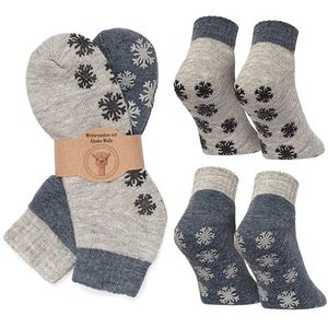 MOUNTREX® Alpaca-sokken, wollen sokken voor dames en heren, wintersokken, warme huissokken, thermosokken, dun, knusse sokken, 2 paar, 39-42 EU