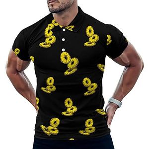 Cartoon Ananas Grappige Mannen Poloshirt Korte Mouw T-shirts Klassieke Tops Voor Golf Tennis Workout