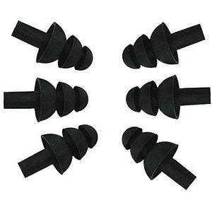 6PAIRS zachte siliconen oorplus zwemmers flexibele oordopjes voor zwemmen slapen met oordopjes hoesje (zwart)