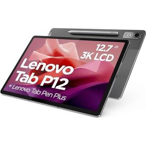 Lenovo Tab P12 3K-tablet, 32,7 cm (12,7 inch), 3K (MediaTek Dimensity 7050, 8 GB RAM, 128 GB uitbreidbaar tot 1 TB, 4 luidsprekers, WiFi 6 + Bluetooth 5.1, Android 13) Tab Pen Plus, grijs