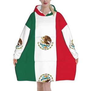 Oversized Vlag Van Mexico Hoodies Vrouwen Uk Pluizige Deken Hoodie Sherpa Vrouwen Fleece Draagbare Deken Mannen