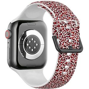Sport zachte band compatibel met Apple Watch 38/40/41mm (trendy rode luipaardvlekken geïsoleerd) siliconen armband band accessoire voor iWatch