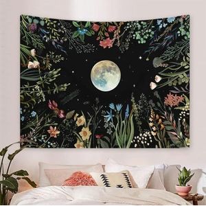 SEIBES 1 st Moonlight tuin tapijt, maan bloem tapijt, kleurrijke plant tapijt, 100x150cm