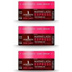 Afrodita Cosmetics Sun Care Marmelada Express bruiningsversneller voor zon & solarium, snellere natuurlijke bruining, met verzorgende oliën, snoep- en fruitgeur, 200 ml (3 stuks)