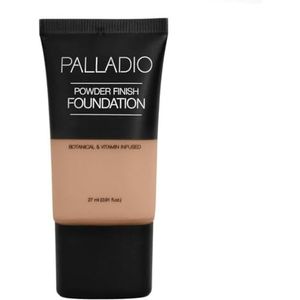 Palladio Poeder Finish Vloeibare Foundation, Natuurlijke Matte Uitstraling, Vermindert Fijne Lijntjes, Verbergt Grote Poriën, Verbergt Onvolkomenheden, Langdurige Draagbaarheid, Transparante tot Medium Dekking, Golden Beige