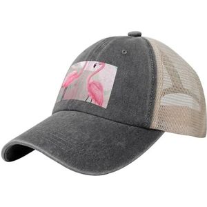 MYGANN Love Flamingo Unisex Verstelbare Hoed Mesh Cap voor Outdoor Sport Reizen Schoenen & Hoeden Accessoireszwart, Diepe Heather, Eén Maat