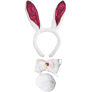 PetiteBelle haarband met strik, 3 stuks Eén maat Hot Pink Bunny Sqs