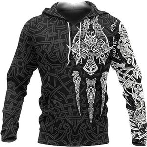 Viking Fenrir Wolf Herenhoodie, 3D-geprint Nordic Bear Hip Hop Street Animal Amulet Sweatshirt, Gepersonaliseerde Modetopjes Voor Tieners.