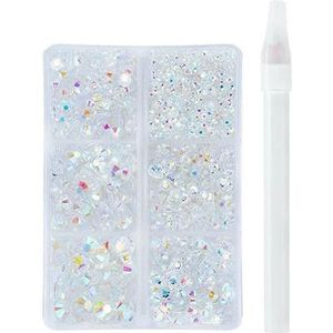 2/3/4/5/6mm 4500 stuks/doos hars strass kristal glitters flatback niet-hotfix hars strass set nail art craft decoratie-transparant ab-2-6mm 4500 stuks/doos