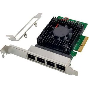 casstaly I225-V PCI-E X4 Server Netwerkkaart 4 Poort 2.5G Server Netwerkkaart I225 Gigabit Gaming Speed Netwerkkaart Computer Accessoires Onderdelen