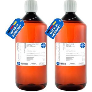 HERRLAN® Glycerine 99,9% + Propyleenglycol 99,9% – 2 x 1000 ml set farmaceutisch zuiver – Voor crèmes, lotions, gels & huidverzorging – Made in Germany