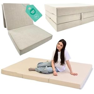 Odolplusz Vouwmatras, vouwmatras, matras, opvouwbaar, gastenmatras, reismatras, beige, 120 x 200 x 10 cm
