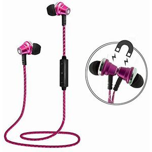 LUSON EH219 draadloze Bluetooth koptelefoon met geïntegreerde microfoon, roze
