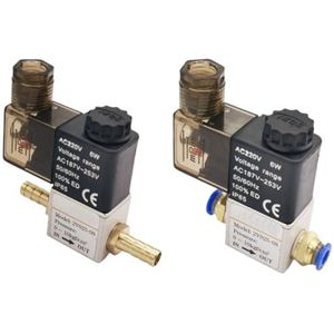 12V 24V 220V Pneumatische Elektrische Magneetventiel 2 Positie 2 Poort Normaal Gesloten Lucht Magnetische Klep 6mm 8mm Slang Barb Aansluiting (geen Fittings, DC12V)