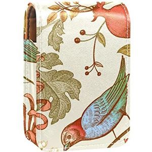 Draagbare Lipstick Case voor reizen, Mini Lipstick Opbergdoos met spiegel voor vrouwen dames, lederen cosmetische etui 1 (1), Meerkleurig, 9.5x2x7 cm/3.7x0.8x2.7 in