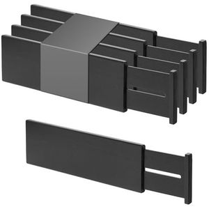 Utoplike - Bamboe Ladeverdelers - Zwart - 4 Stuks - Verstelbaar - 4 Inch Hoog